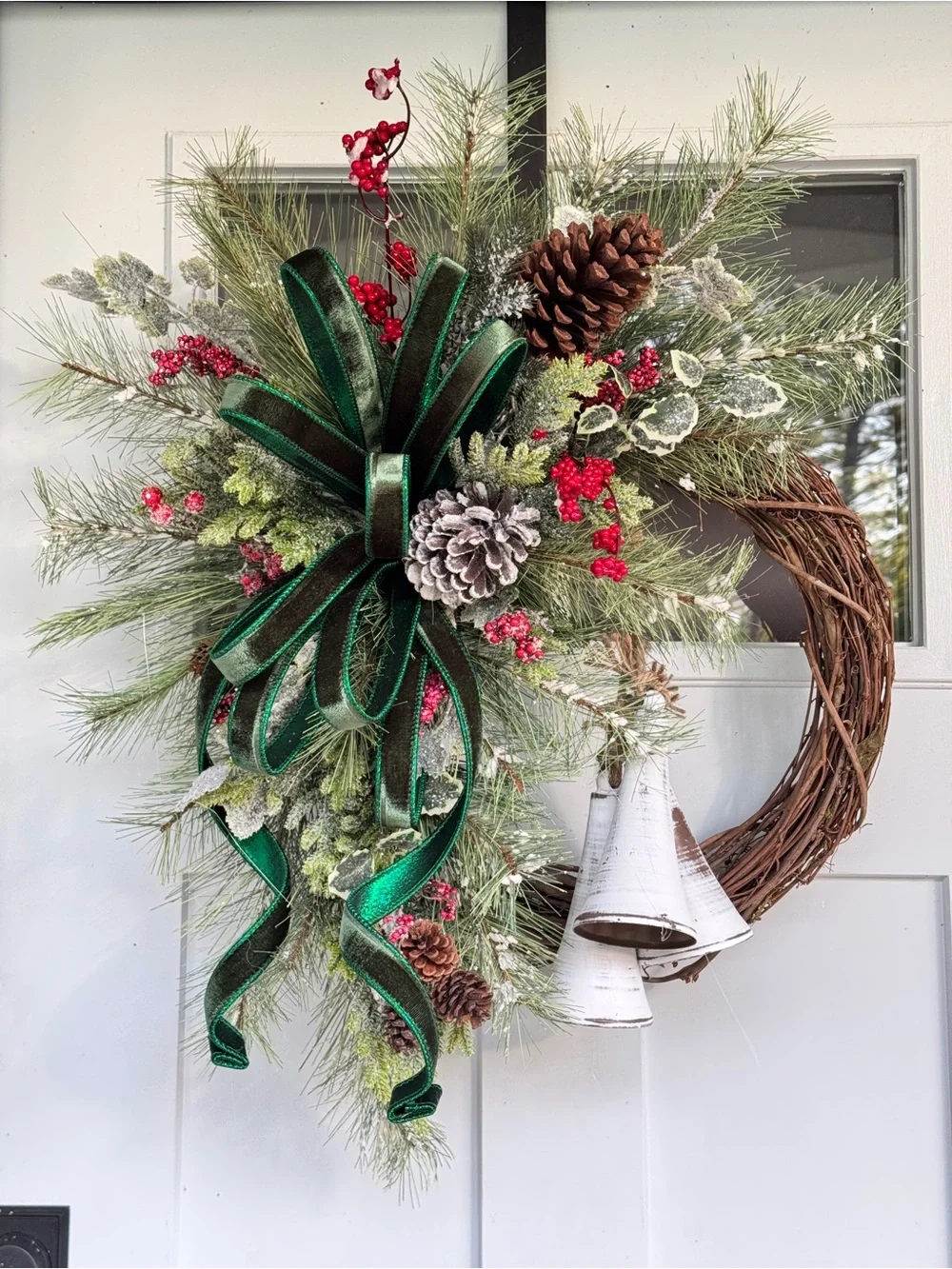 Rustic Winter Belfry Bell Wreath